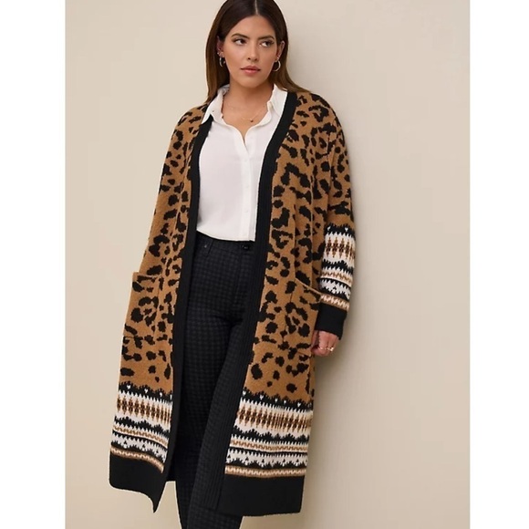 torrid Sweaters - Torrid VEGAN CASHMERE DUSTER SWEATER animal print